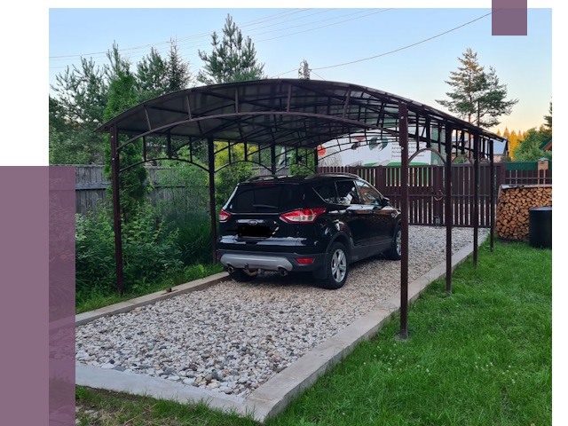 Навесы для автомобиля в Новокуйбышевске от 13161 руб.  | ПРОЛЁТ-Нвб