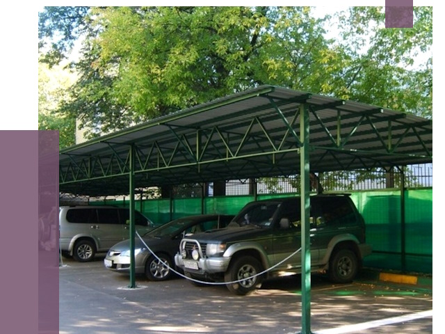 Навесы для парковки в Новокуйбышевске от 80400 руб. заказать | ПРОЛЁТ-Нвб
