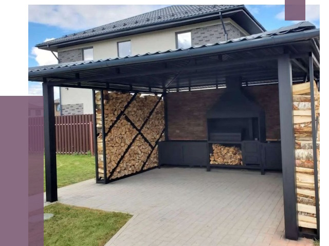 Навесы для барбекю в Новокуйбышевске от 12751 руб. под ключ | ПРОЛЁТ-Нвб