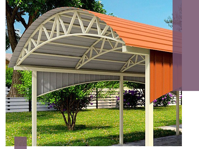 Навесы из профнастила под ключ в Новокуйбышевске — установка и монтаж