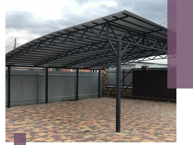 Металлические навесы под ключ в Новокуйбышевске — изготовление и монтаж