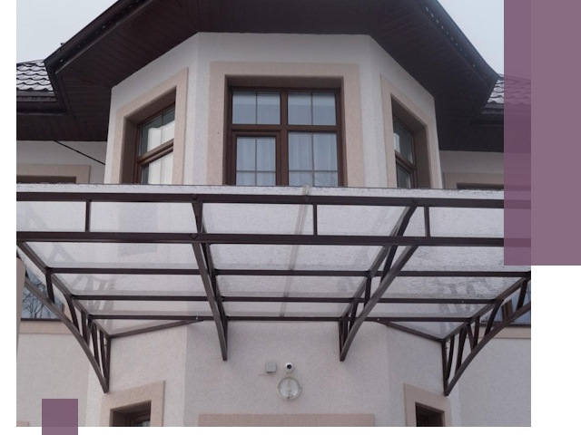 Козырьки из поликарбоната под ключ в Новокуйбышевске