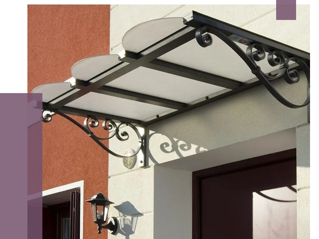 Односкатные козырьки в Новокуйбышевске от 8398 руб.  | ПРОЛЁТ-Нвб