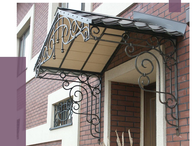 Двускатные козырьки в Новокуйбышевске под ключ от 12803 руб.