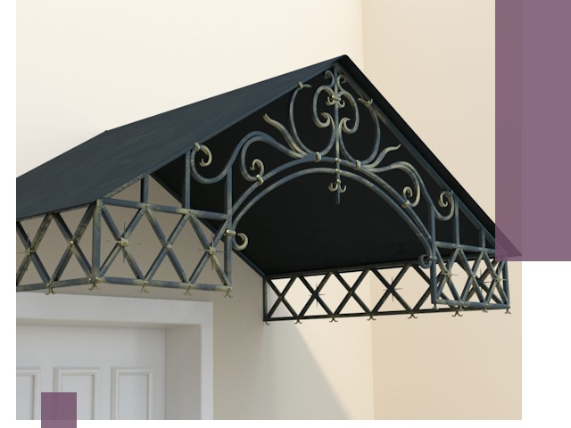 Двускатные металлические козырьки под ключ в Новокуйбышевске