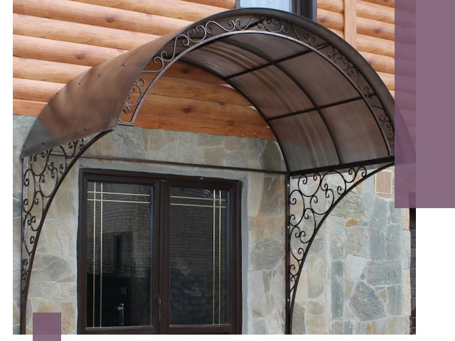 Арочные козырьки под ключ в Новокуйбышевске: изготовление и монтаж